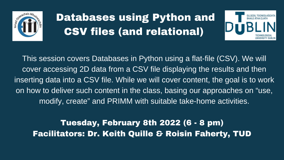Feb 8 Databases using Python and CSV files and relational