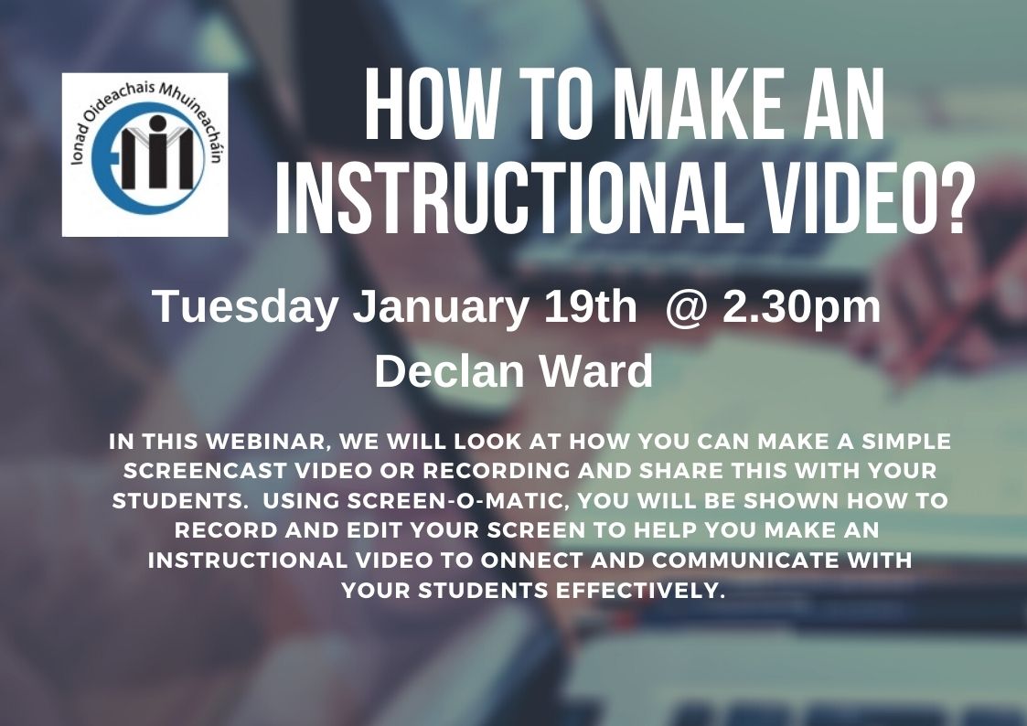 Jan 19 How to Make an Instructional Video 