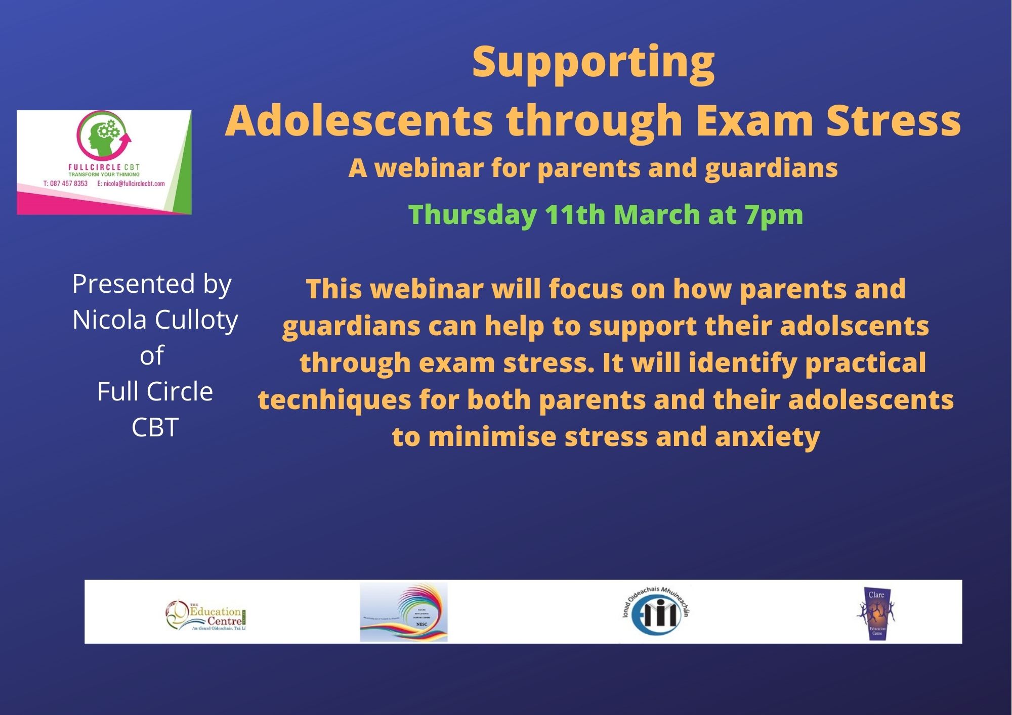 March 11 Supporting Adolescents through Exam Stress