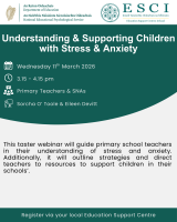 Understanding & Supporting Children with Stress & Anxiety (Repeat) - Primary Teachers & SNAs