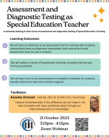 Assessment and Diagnostic Testing as Special Education Teacher