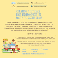 Creating a Literacy rich environment in Fourth to Sixth Class