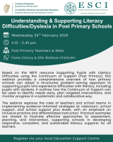 Understanding & Supporting Literacy Difficulties/Dyslexia in Post Primary School (Repeat) - Post-Primary Teachers & SNAs