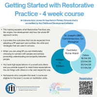 Getting started with Restorative Practice: An Introductory Course for Teachers in Primary Schools (In Person) 