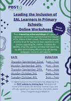 Leading the Inclusion of EAL Learners in Primary Schools Online Workshop 22-23 Repeat Workshops 