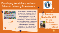 CANCELLED Developing Vocabulary within a Balanced Literacy Framework