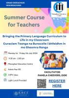 Bringing the Primary Language Curriculum to Life in my Classroom/Curaclam Teanga na Bunscoile i bhfeidhm in mo Sheomra Ranga