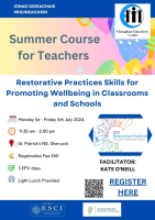 Restorative Practices Skills for Promoting Wellbeing in Classrooms and Schools 
