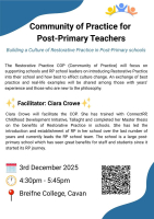 Community of Practice for  Post-Primary Teachers (Building a Culture of Restorative Practice)